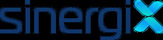 Sinergi X company logo in blue with stylized X mark